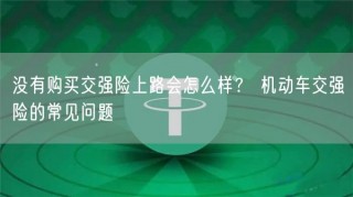 没有购买交强险上路会怎么样？ 机动车交强险的常见问题