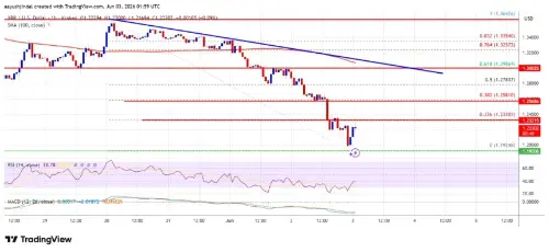 XRP 在看跌压力下走低,关键支撑位为 1.20 美元